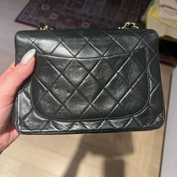 Vintage Classic Chanel Mini Square Flap Black with Gold Hardware - Picture 10 of 17